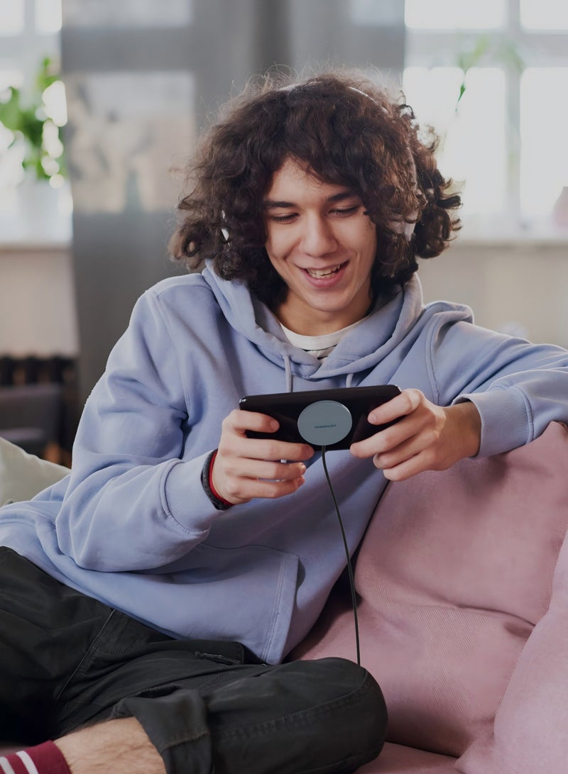 باورولوجي Qi 2 شاحن لاسلكي مغناطيسي من Elero بقوة 15 وات / تصميم رفيع للغاية / شحن سريع / طول الكابل 1.2 متر / تقنية Qi2 / متوافق مع iPhone 16/15/14/13/12 وAirPods - رمادي - Image 2