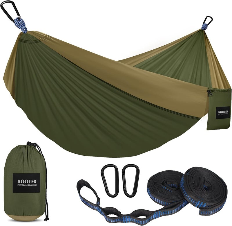 Kootek Camping Hammock 500 lbs Capacity with Tree Straps & Carry Bag - Ideal for Hiking, Beach, and Travel - Image 1