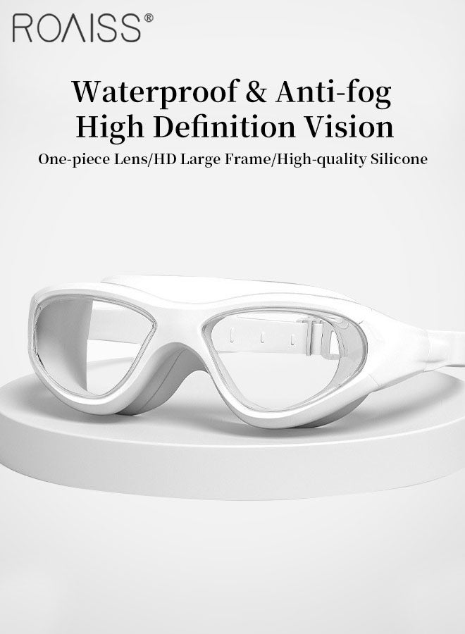 roaiss 4 Pcs Adult Swim Goggles Set, High-definition Waterproof and Anti-fog Swimming Goggle, Pool and Beach Swimming Equipment including Goggle, Swimming Cap, Nose Clip, Earplugs  - Image 3