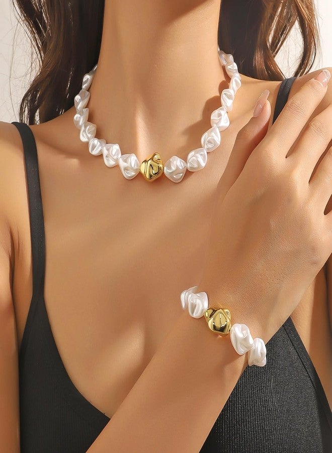 CLOACE Chunky Pearl Choker Necklace Set Punk Necklaces Jewelry Accessories for Women (Multicolor) - Image 4