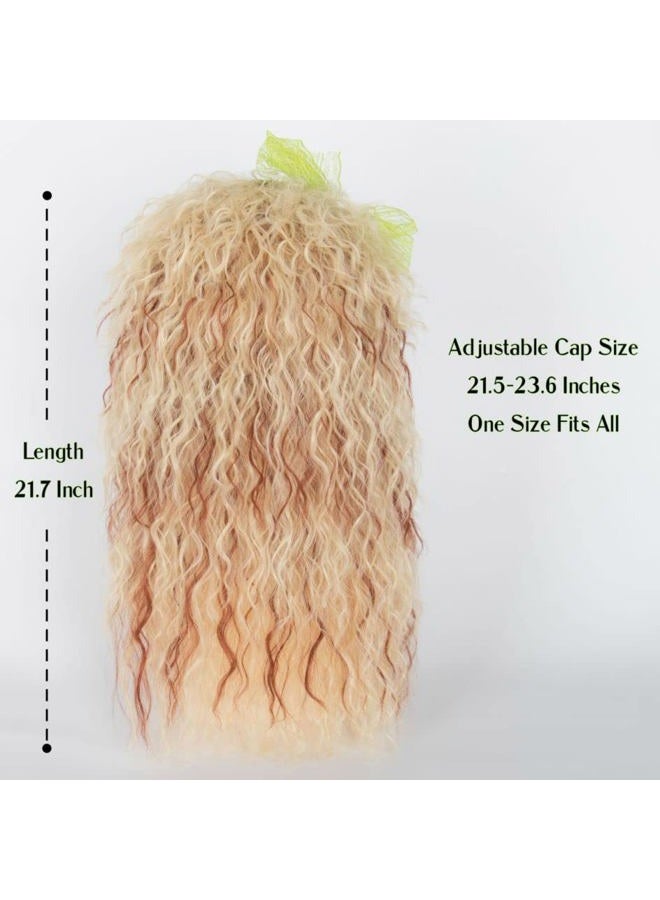 miss u hair Miss U Hair Blonde 80s Wigs for Women Glam Rocker Wig Long Spiky Cosplay Halloween Hair Green Earrings Leg Warmers Headband Necklace Bracelets - Image 3