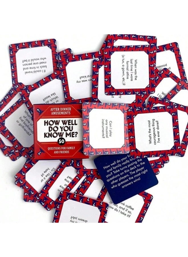 ShebSheb Family Card Game,After Dinner Amusements: How Well Do You Know Me?: 50 Questions for Family and Friends (Family Friendly Conversation Starter Card Game )  - Image 1