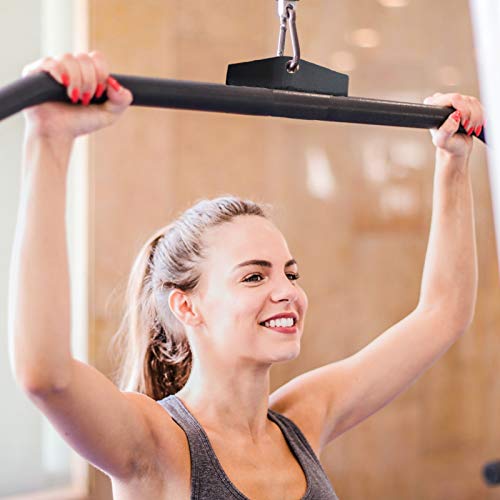 MARSAFIT Cable Machine Lat Pulldown Attachments - 29/39/48 Inch Wide Grip Non-slip Handle K Bar (29 Inch) - Image 5