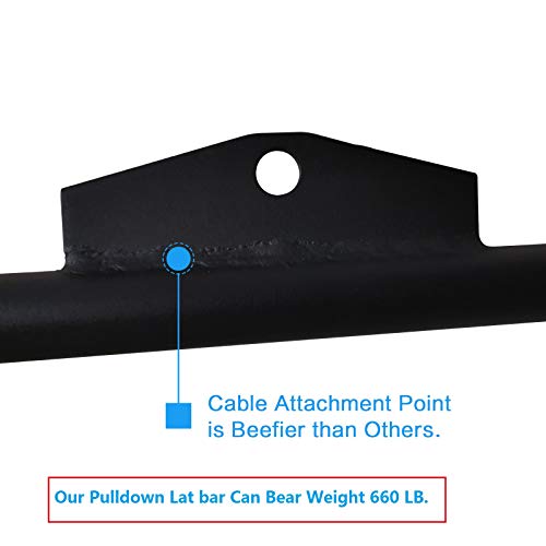 MARSAFIT Cable Machine Lat Pulldown Attachments - 29/39/48 Inch Wide Grip Non-slip Handle K Bar (29 Inch) - Image 3
