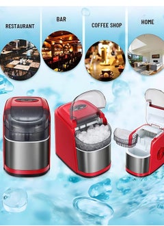 Vosco Vosco Ice Maker Countertop Red – 12Kg/24H, 9 Ice Cubes in 6 Mins, 2 Ice Sizes, Compact & Portable Ice Machine for Home, Office, Kitchen  - Image 3