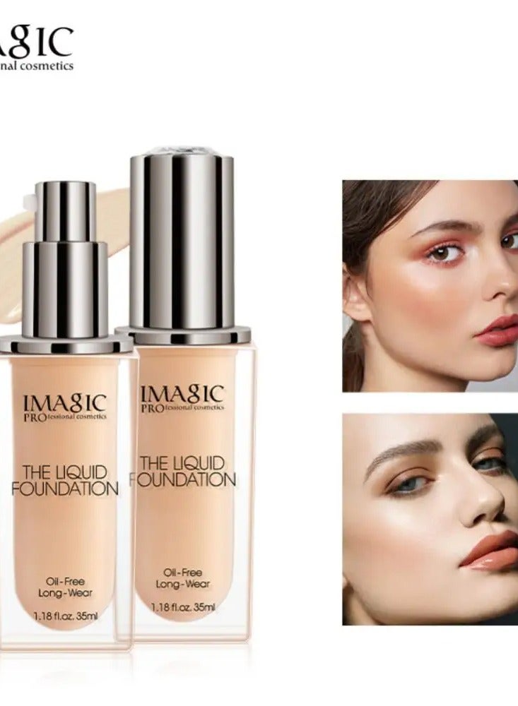 إيماجيك كريم أساس سائل خالٍ من الزيوت من IMAGIC | تغطية كاملة، لمسة نهائية غير لامعة | تركيبة خفيفة الوزن تدوم طويلاً لجميع أنواع البشرة (1354) - Image 5
