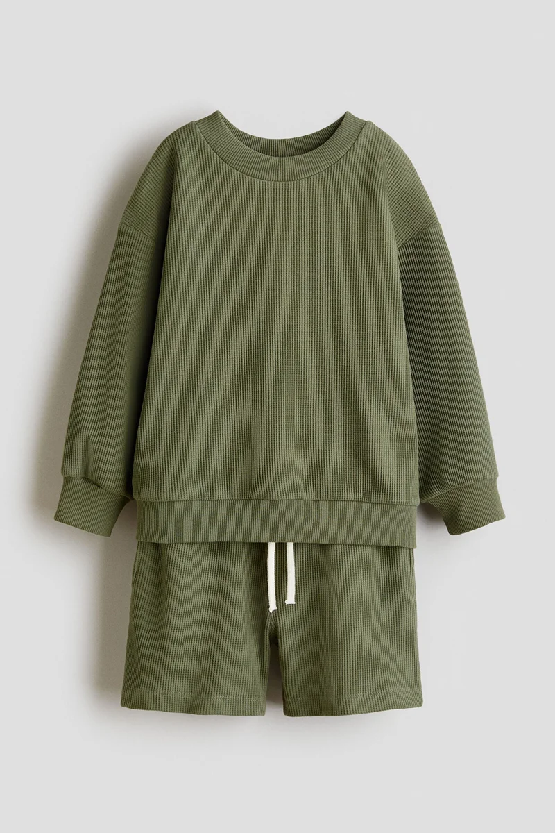 H&M 2-piece waffled cotton set