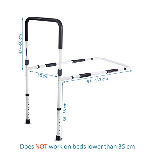 KosmoCare Adjustable Bed Assist Rail Handle and Hand Guard Grab Bar, Bedside Safety and Stability - Image 2
