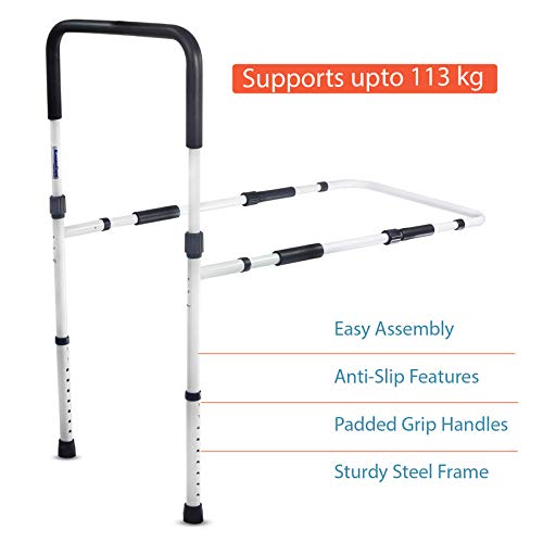 KosmoCare Adjustable Bed Assist Rail Handle and Hand Guard Grab Bar, Bedside Safety and Stability - Image 5