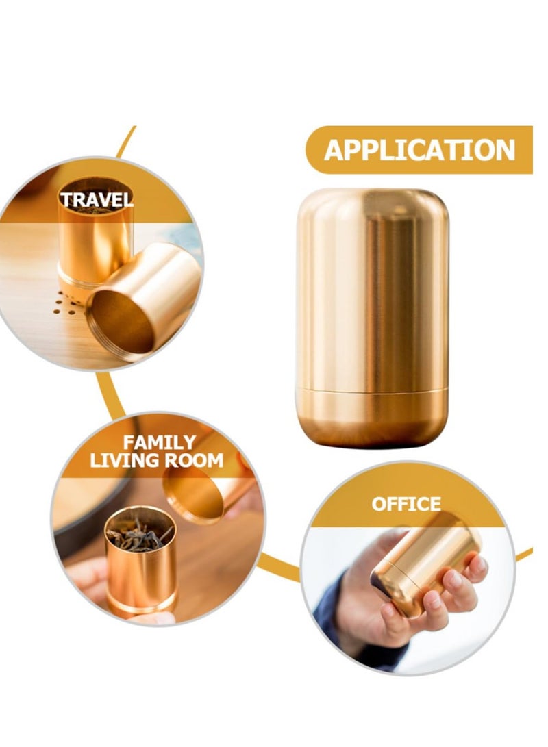 KASTWAVE 2 pcs Tea Canister, Travel Portable Sugar Tea Storage Jar,  Food Storage Container, Airtight Empty Tins Kitchen Condiment Container,for Kitchen Sugar Coffee - Image 2