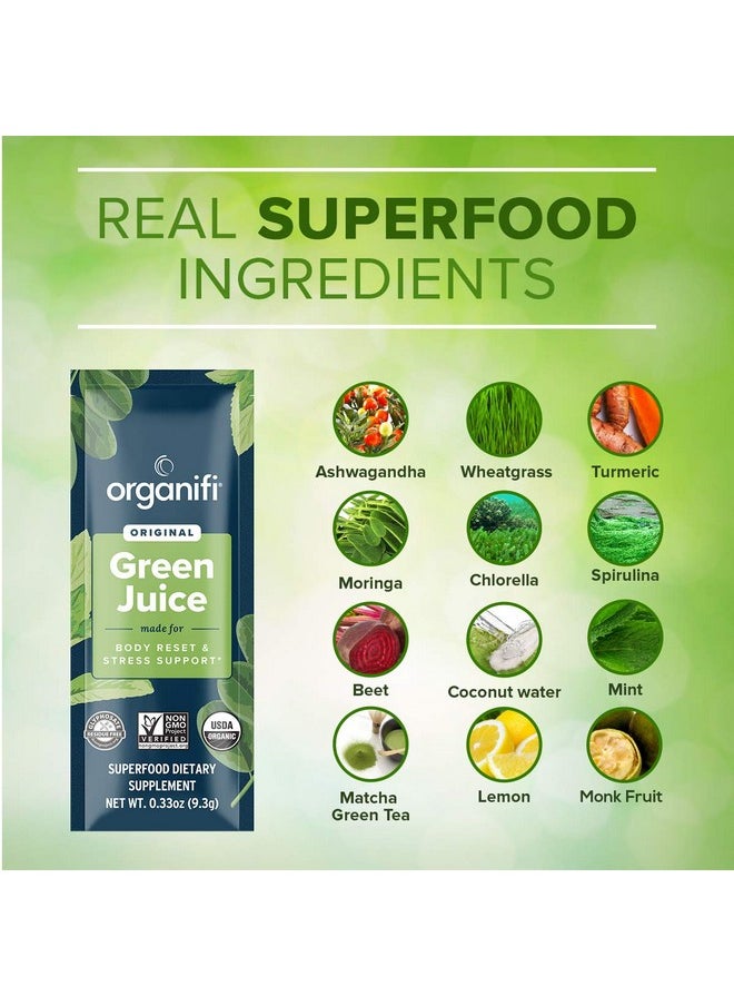 Organifi - Go Packs Green Juice Organic Superfood Supplement Powder 14 Servings Organic Vegan Greens Hydrates And Revitalizes - Image 1
