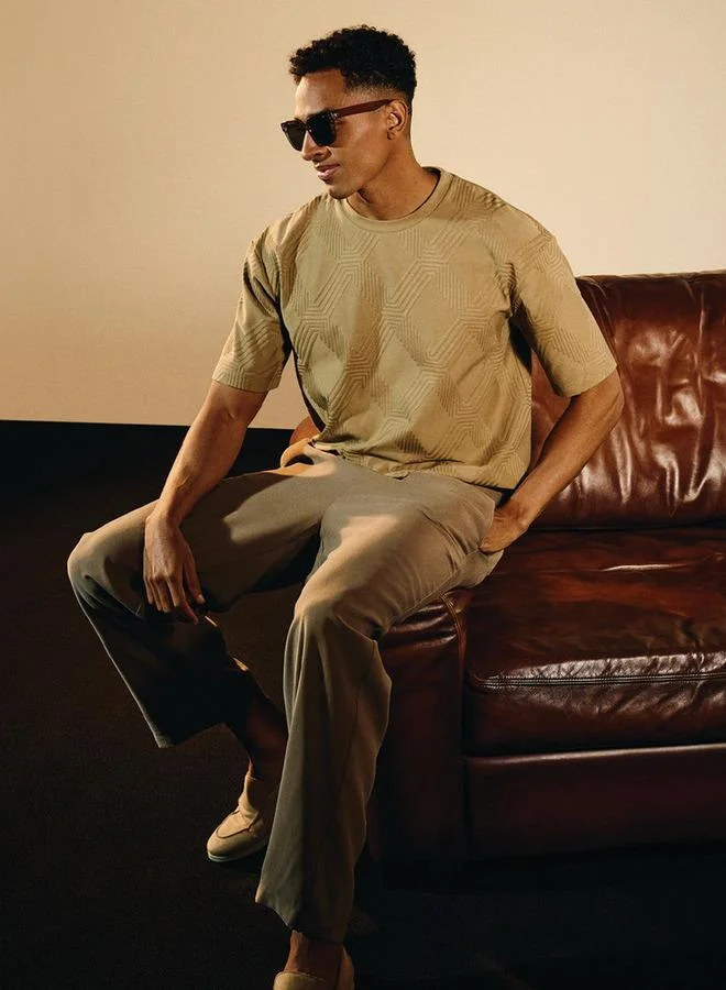 ايكونيك تي شيرت بنقشة رجالي