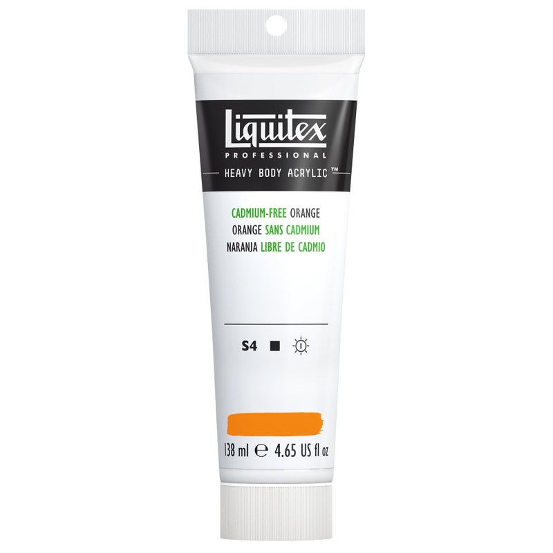 Liquitex Professional Heavy Body Acrylic Paint, 4.65-oz (138ml) Tube, Cadmium Free Orange - Image 1