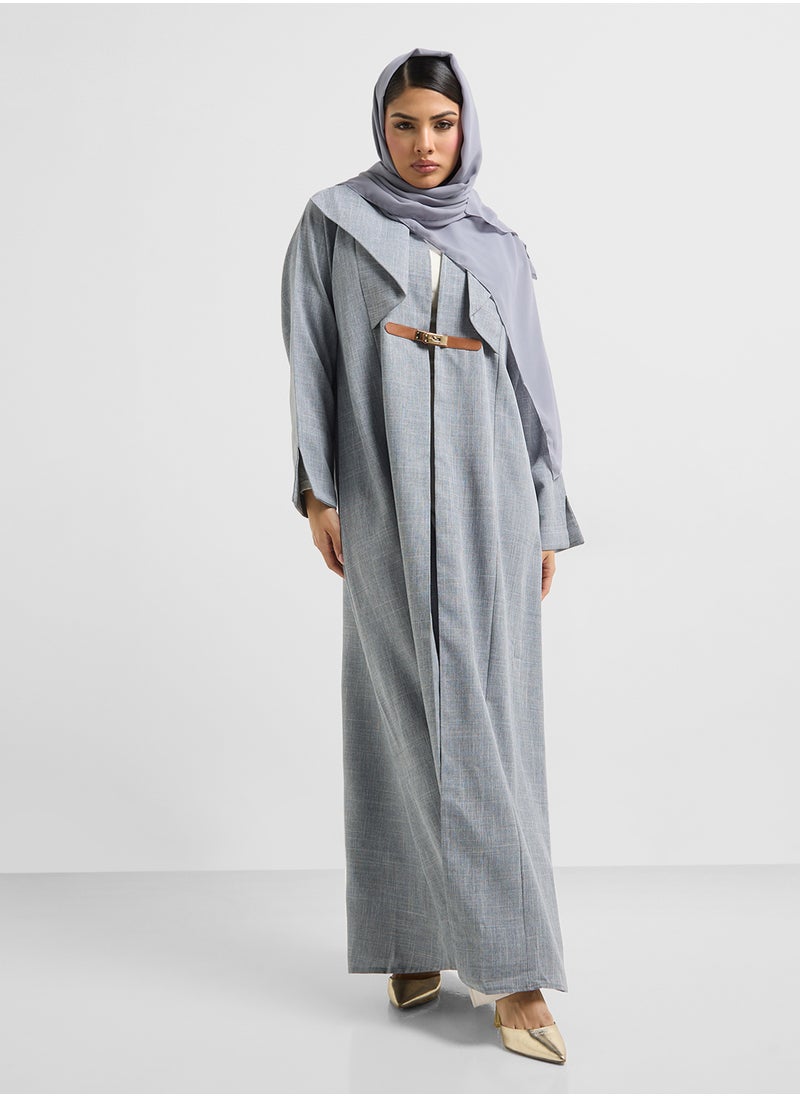 hayas closet Collared Belted Abaya  - Image 1