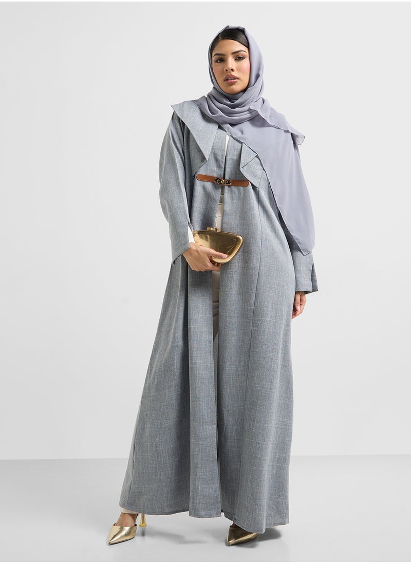 hayas closet Collared Belted Abaya  - Image 5