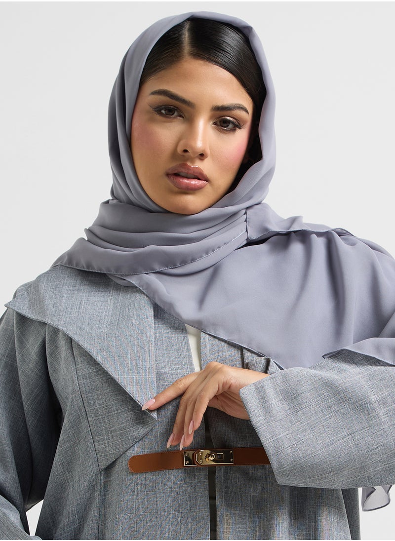 hayas closet Collared Belted Abaya  - Image 4