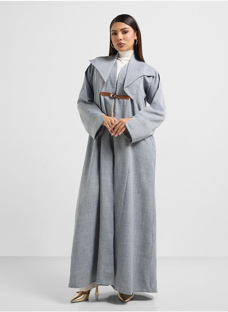 hayas closet Collared Belted Abaya  - Image 3