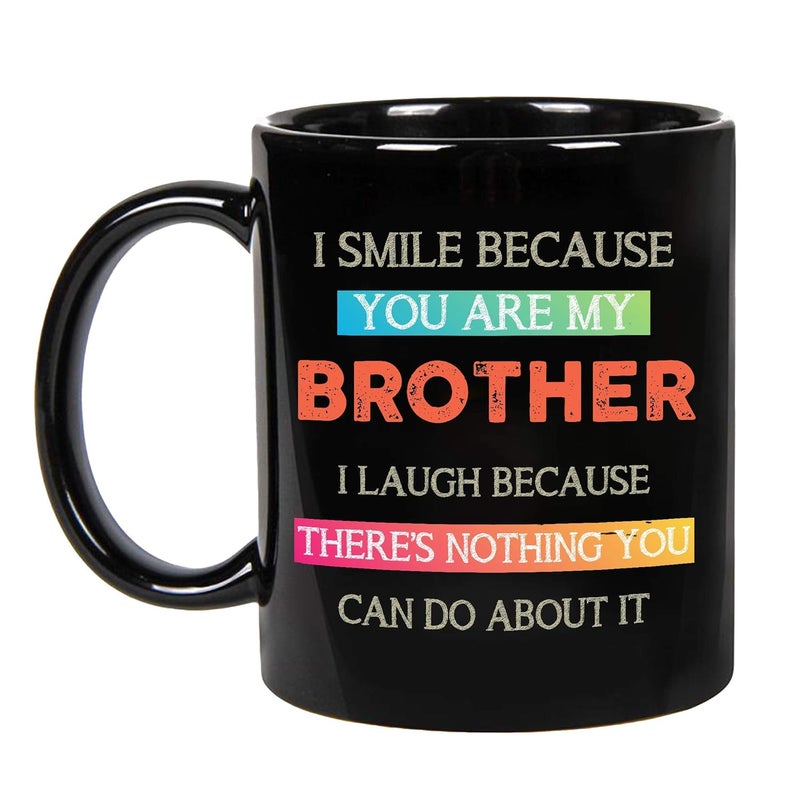 KALIDHAR Fathers Day Presents for Brother Big Brothers Presents Little Brother Birthday Funny Coffee Mug Cup Ideas Happy Funny Mugs from Brother and Sister on Birthday Christmas Coffee Mug 11oz - Image 1