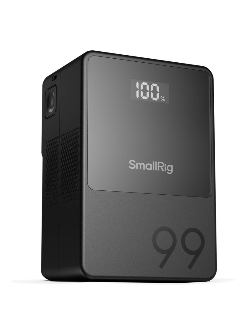 سمول ريج بطارية SMALLRIG VB99 SE Mini V-Mount – سعة 99 واط/ساعة (6800 مللي أمبير)، شحن سريع USB-C بقوة 65 واط، منفذ D-Tap، منفذ USB-A، مخرجي تيار مستمر مزدوجين، شاشة OLED للكاميرات والشاشات وأضواء الفيديو - Image 1