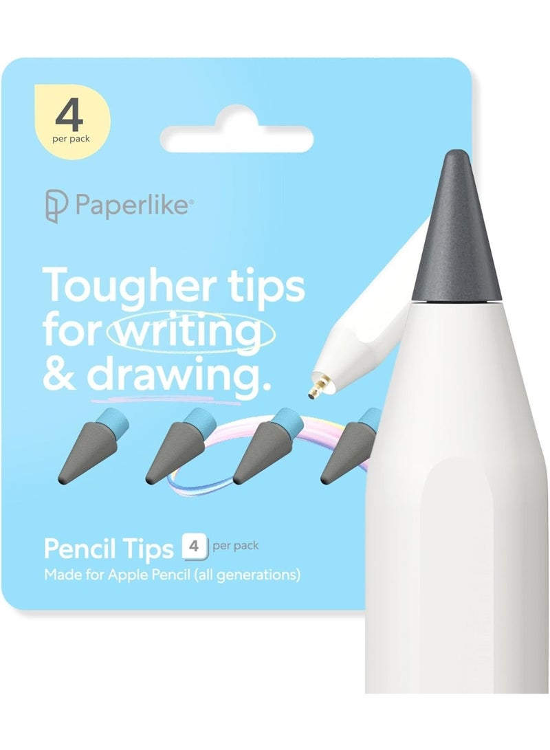 Paperlike رؤوس أقلام [4 عبوات] لقلم أبل الجيل الأول والثاني، USB-C و10x متانة مع تحكم معزز على واقيات الشاشة ذات الإحساس الورقي - Image 1