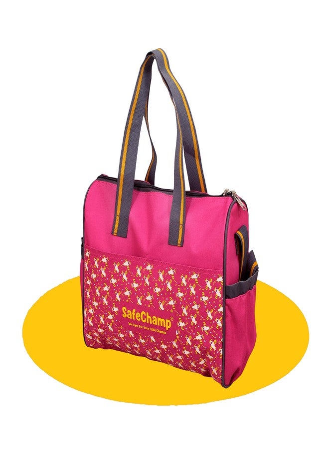 SafeChamp Chick Chick Multipurpose Diaper Bag Cum Mother Bag Diaper Bag (Pink) - Image 1
