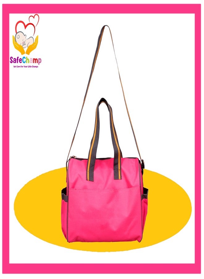 SafeChamp Chick Chick Multipurpose Diaper Bag Cum Mother Bag Diaper Bag (Pink) - Image 5
