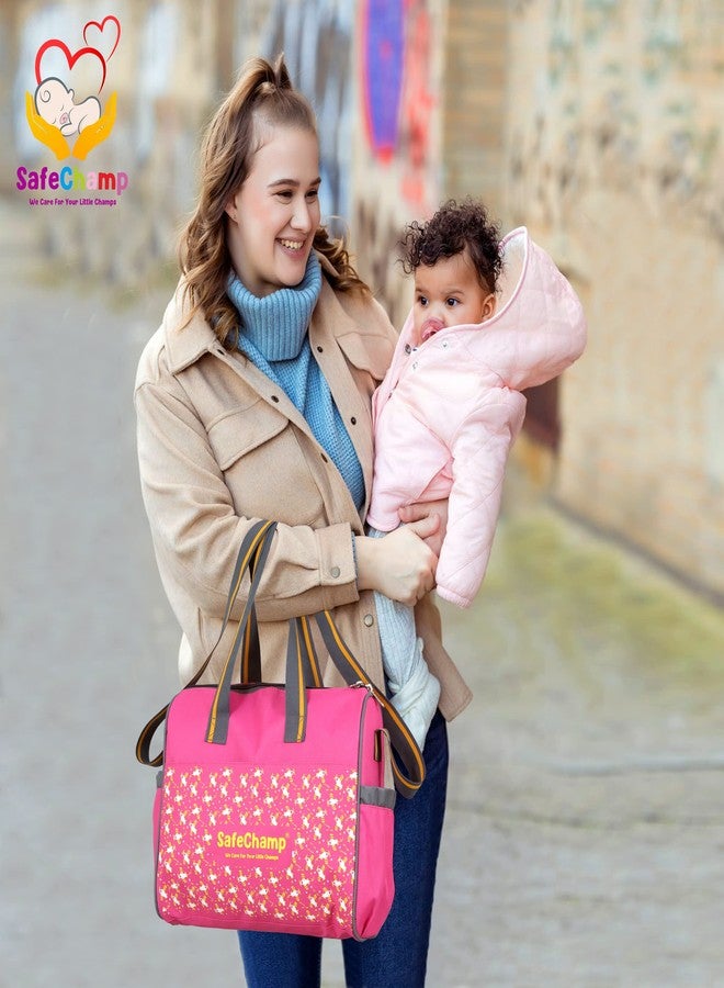 SafeChamp Chick Chick Multipurpose Diaper Bag Cum Mother Bag Diaper Bag (Pink) - Image 2