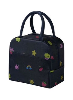 Y&D Strawberry Pattern Insulated Lunch Bag Black 23x21x13cm  - Image 1