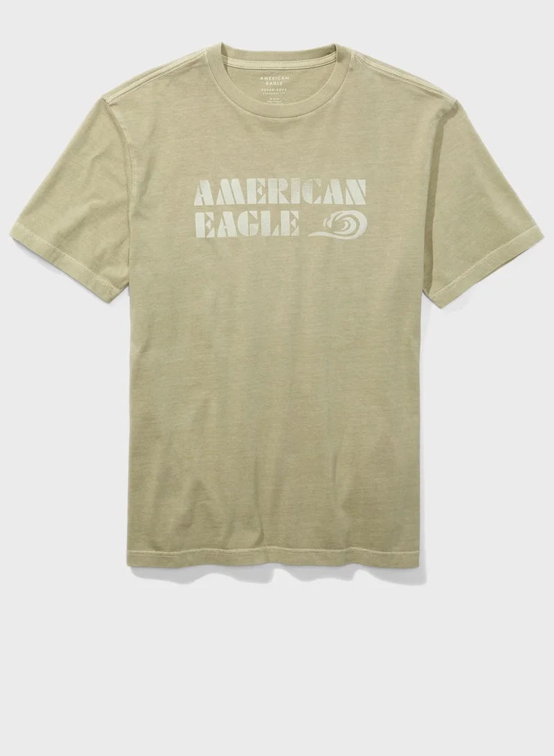 امريكان ايجل Logo Detail Crew Neck T-Shirt