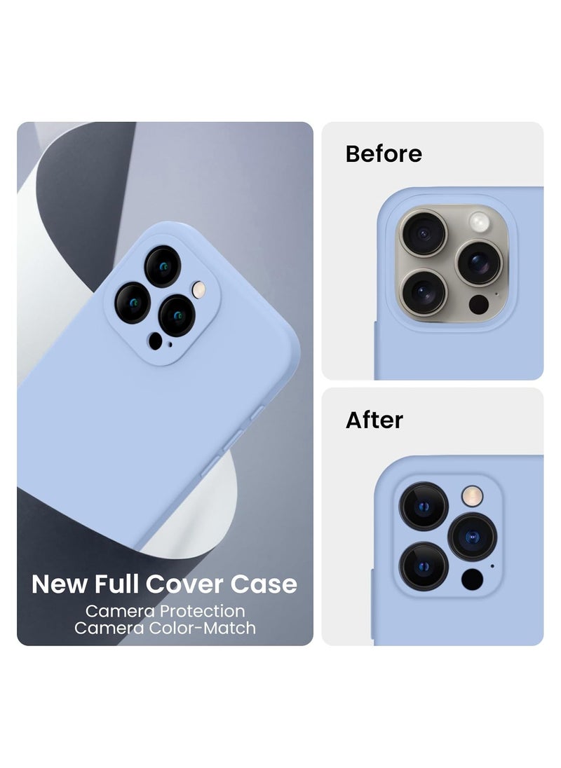 Raxoom Designed for iPhone 15 Pro Max Case, Silicone Upgraded [Camera Protection] for iPhone 15 ProMax Case with [2 Screen Protectors], Anti-Scratch Microfiber Lining, 6.7 inch, Light Blue - Image 3