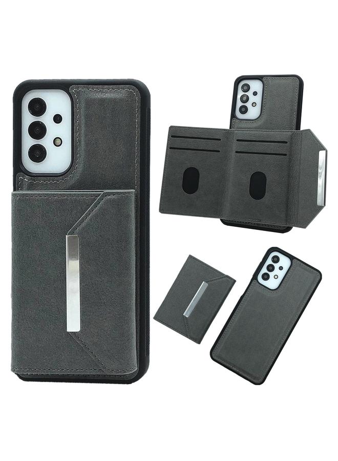 اس-توب جراب لهاتف Samsung Galaxy A23 4G / 5G بلون سادة مع مشبك معدني وفتحات للبطاقات - Image 1