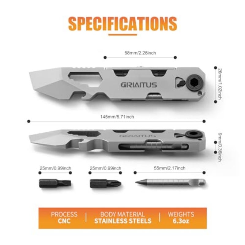 EDC Pry Bar Multitool 10 في 1 مع مفك براغي بسقاطة ثنائي الاتجاه وقلم دائم، ومفاتيح، وعتلة، وفتاحات زجاجات وصناديق - رفيقك متعدد الاستخدامات للحمل اليومي وإكسسوارات التخييم، وأدوات مع مفك براغي بسقاطة ثنائي الاتجاه، ودبوس أبدي، ومفاتيح، وعتلات، وزجاجات، وفتاحات الصناديق - Image 4
