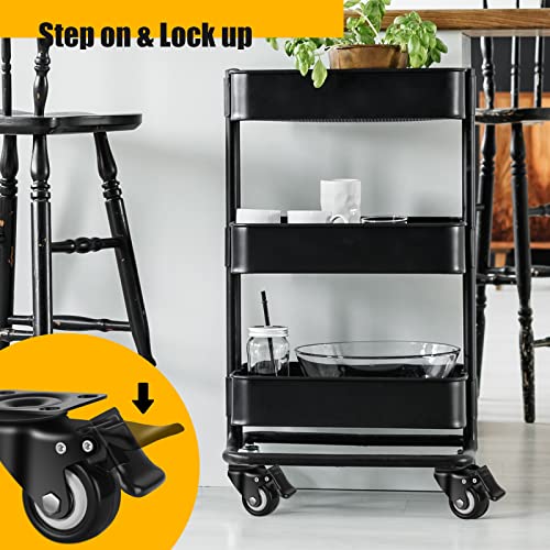 QNCZ 2" Caster Wheels, Casters Set of 4 Heavy Duty but Silent, Excellent Locking Casters with Polyurethane (PU) Wheels, Swivel Plate Castor Wheels for Cart, Furniture, Workbench - Image 3