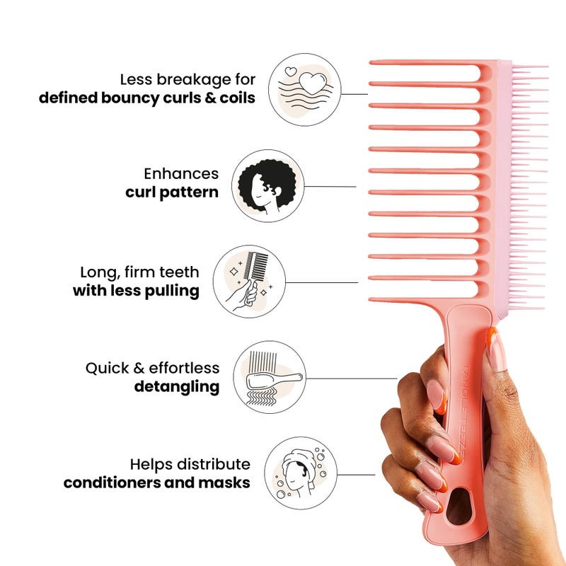 Tangle Teezer The Wide Tooth Comb for Curly Hair, Double-Sided Detangling Comb for All Hair Types, Wet and Dry Detangling, Lilac - Image 4