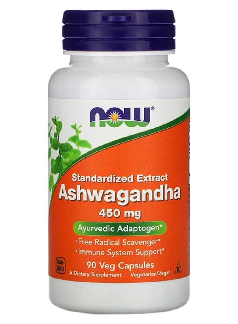 Ashwagan 450mg Ayurvedic Adaptogen Dietary Supplement 90 Veg Capsules