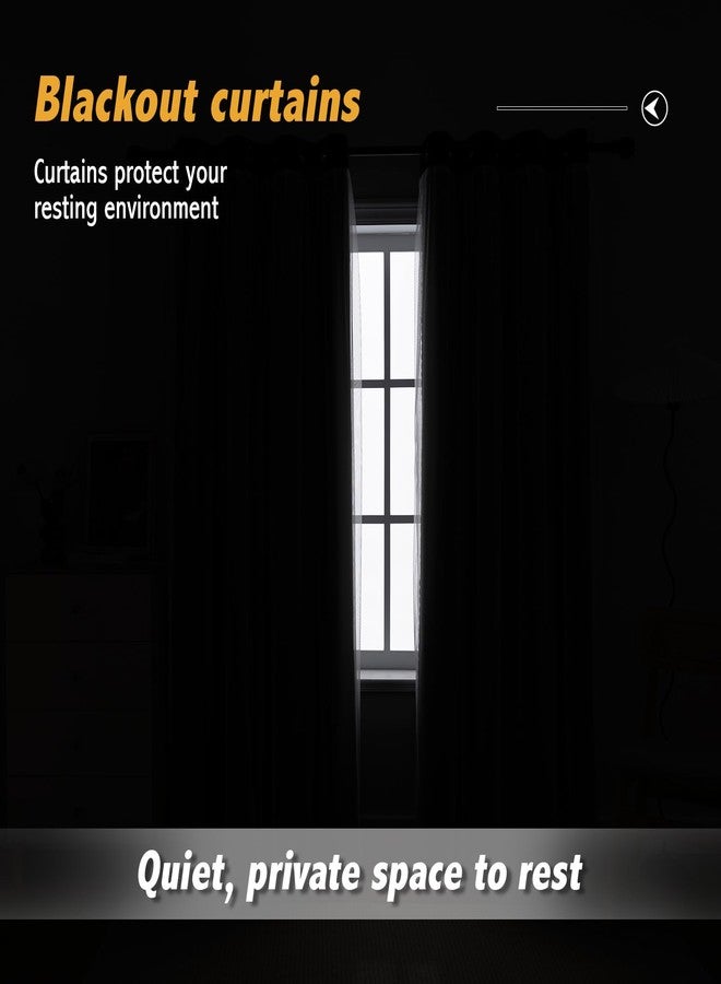 Anytime Home Curtains Blackout and Sheer Layered Solid Window Curtain Panel Pair with Grommet Top, 52Wx63L,Black - Image 4