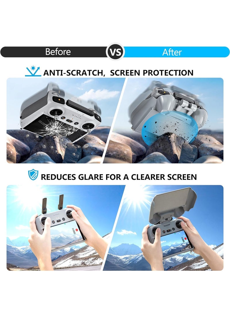 STARTRC RC 2 Sun Hood Screen Protector for DJI Mini 4 Pro Air 3, 2-IN-1 Sunshade Screen Cover Joysticks Protector for DJI RC 2 Remote Controller Protection Accessories - Image 2