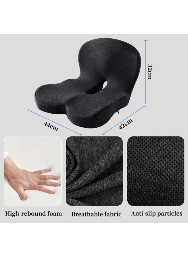 Arabest Seat Cushion for Truck Driver, Memory Foam Truck Seat Cushion with Adjustable Strap – Ergonomic Back Support & Sciatica Relief for Long Drives, Semi Truck Accessories, Dark Gray - Image 2