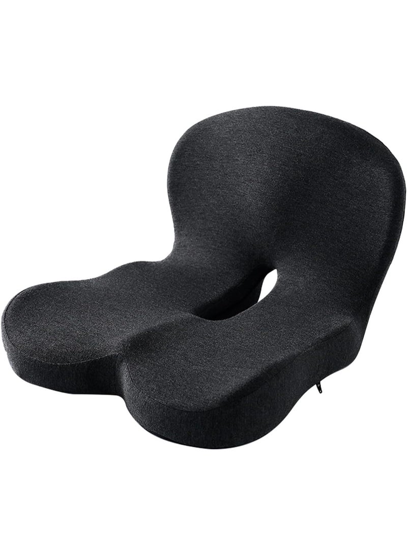 Arabest Seat Cushion for Truck Driver, Memory Foam Truck Seat Cushion with Adjustable Strap – Ergonomic Back Support & Sciatica Relief for Long Drives, Semi Truck Accessories, Dark Gray - Image 1