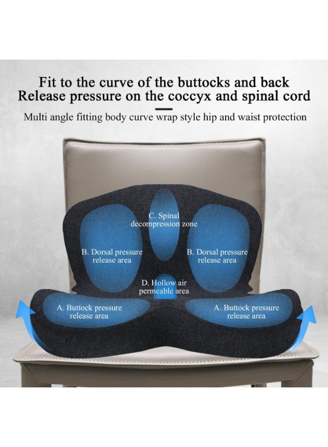 Arabest Seat Cushion for Truck Driver, Memory Foam Truck Seat Cushion with Adjustable Strap – Ergonomic Back Support & Sciatica Relief for Long Drives, Semi Truck Accessories, Dark Gray - Image 3