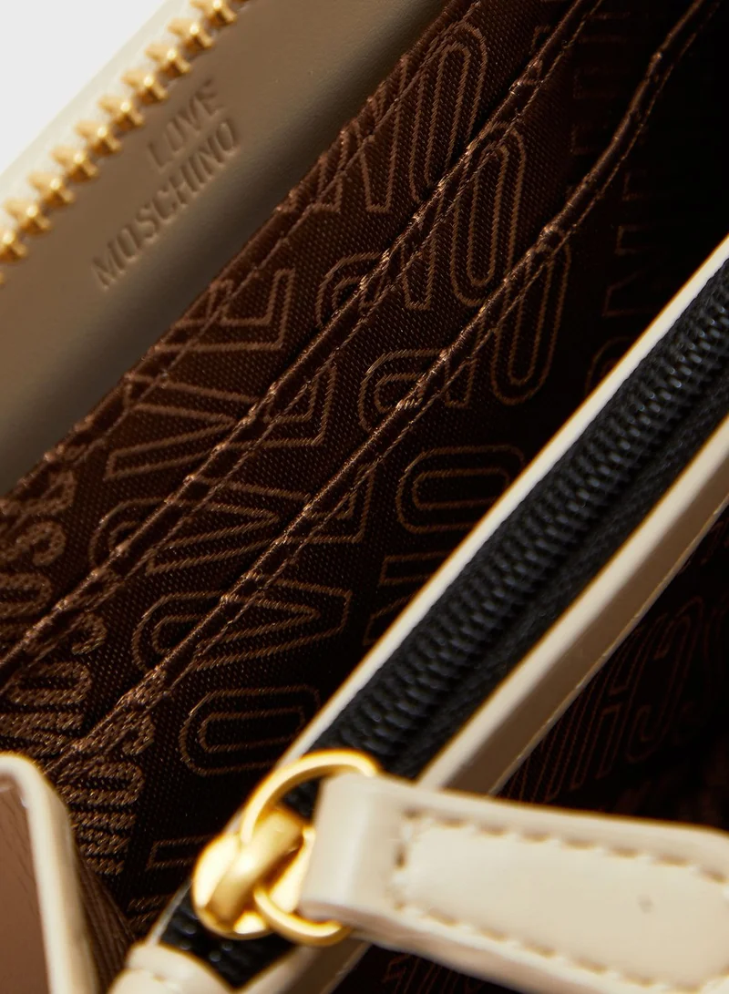 Love Moschino Quilted Zip Around Purse