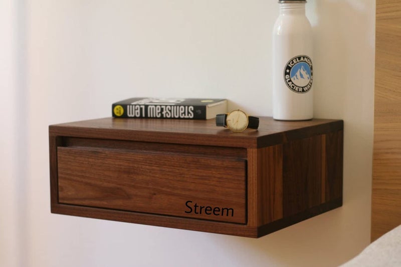 Streem Furniture Wooden Bedside Table for Bedroom | Wooden Nightstand Lamp Table with 1 Drawer (Style-01) - Image 4