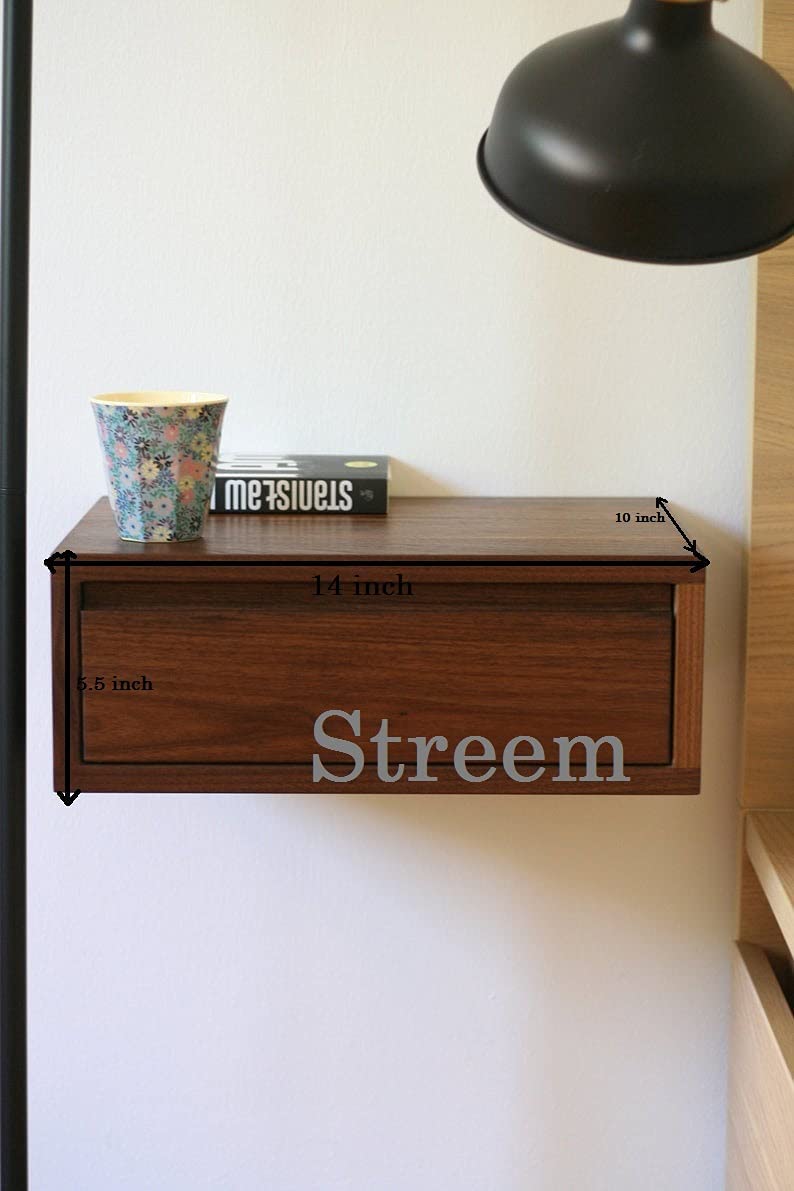 Streem Furniture Wooden Bedside Table for Bedroom | Wooden Nightstand Lamp Table with 1 Drawer (Style-01) - Image 5