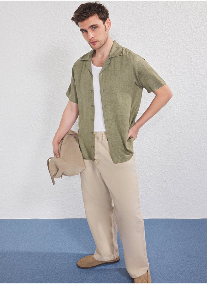 trendyol Khaki Regular Men's Shirt  - Image 1