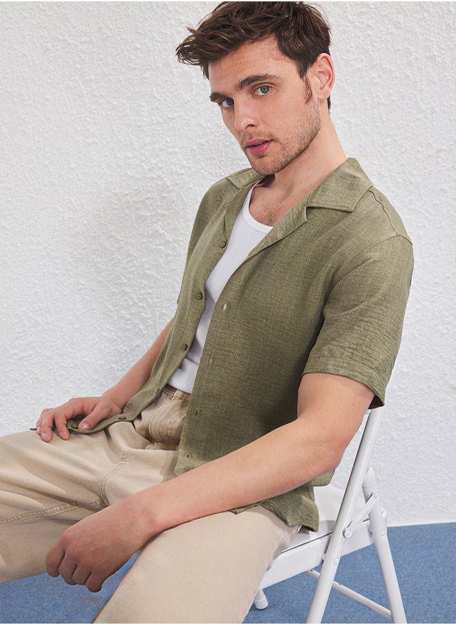 trendyol Khaki Regular Men's Shirt  - Image 2