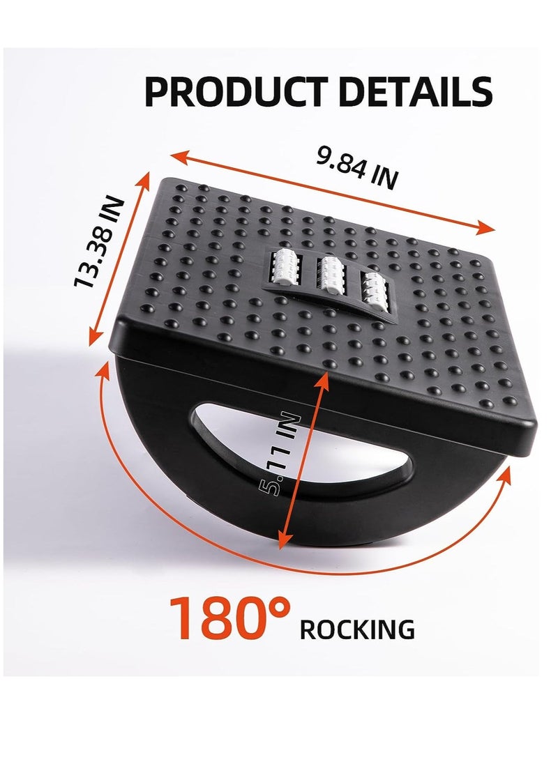 Arabest Ergonomic Foot Rest Under Desk, 180° Rocking Desk Foot Stool with Massage Surface, Foot Massager for Home, Office, Relieve Leg Pressure (Black)  - Image 5