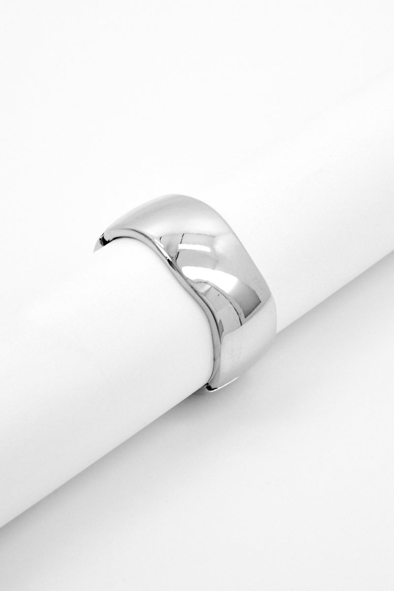 ADINA EDEN Women Solid Waved Bangle  Bracelet, Silver  - Image 1