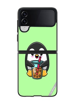 Protective Case Cover For Samsung Galaxy Z Flip4 Penguine Cola Design Multicolour