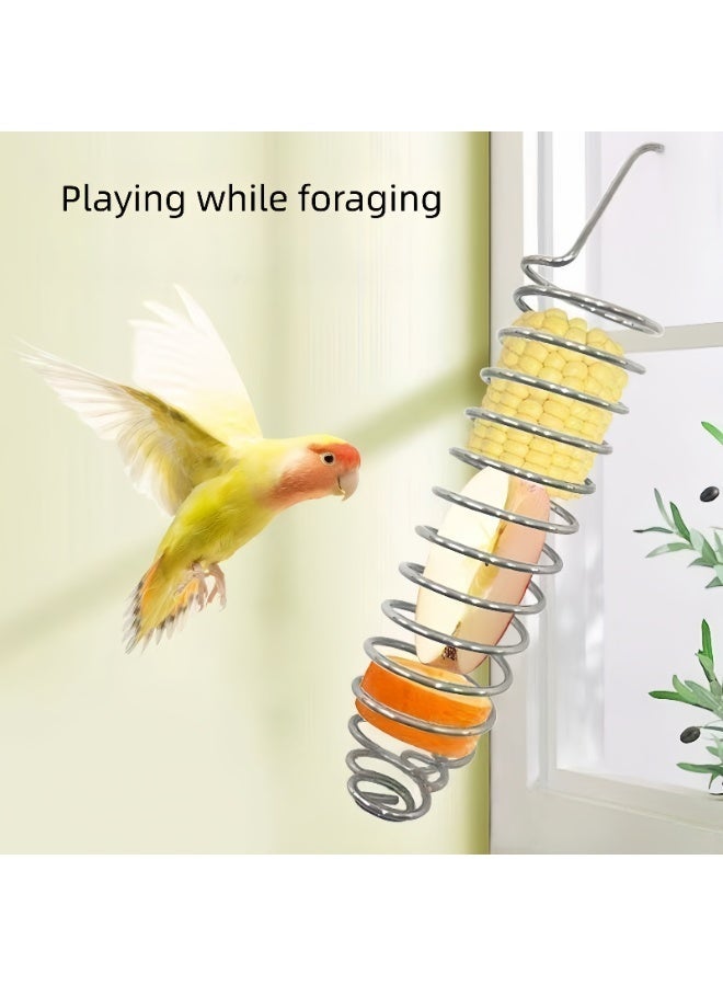 مغذي طيور معلق من الفولاذ المقاوم للصدأ، مناسب للببغاوات، والكونيور، والكوكاتيل، والماكاو، والببغاوات الرمادية الأفريقية. - Image 3