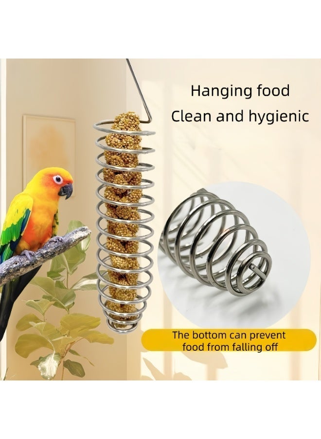 مغذي طيور معلق من الفولاذ المقاوم للصدأ، مناسب للببغاوات، والكونيور، والكوكاتيل، والماكاو، والببغاوات الرمادية الأفريقية. - Image 4